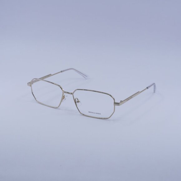 Bottega Veneta BV1073O 002 Eyeglasses Gold 56mm Rectangle Frame - Picture 1 of 10
